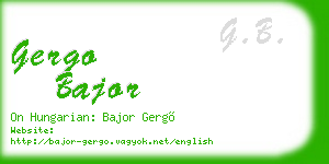 gergo bajor business card